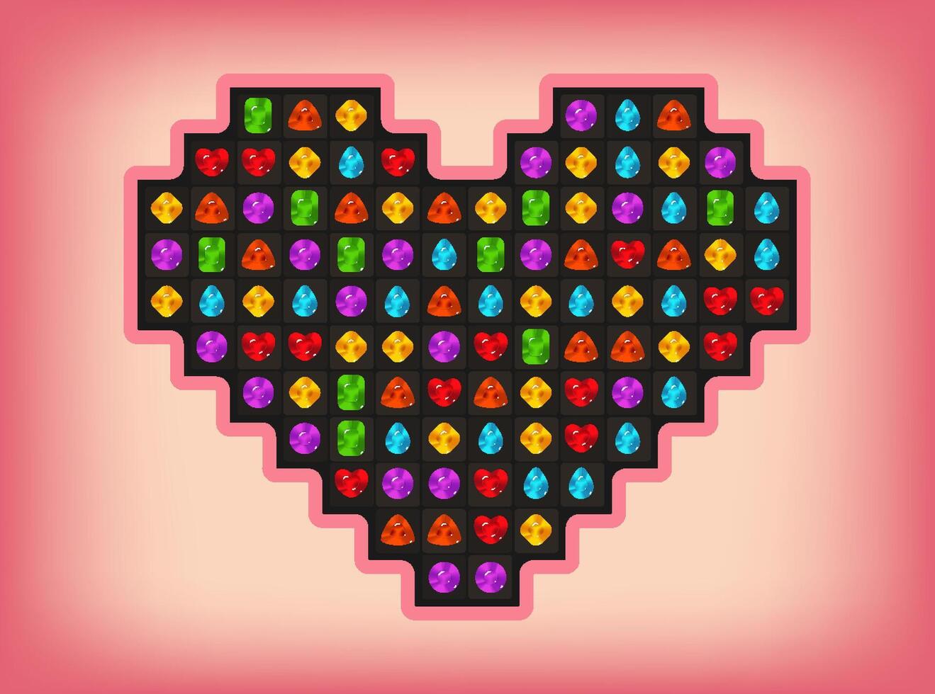 Enjoy the Colorful Jewel Match Game UI Board on a beautiful Background vector