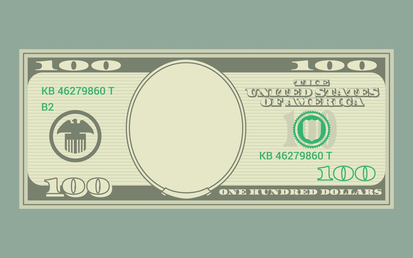 US Dollars 100 banknote - American dollar bill cash money isolated on background vector