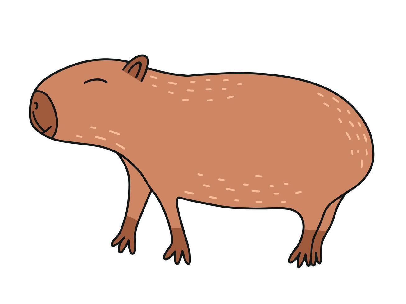 Capybara animal flat illustration vector
