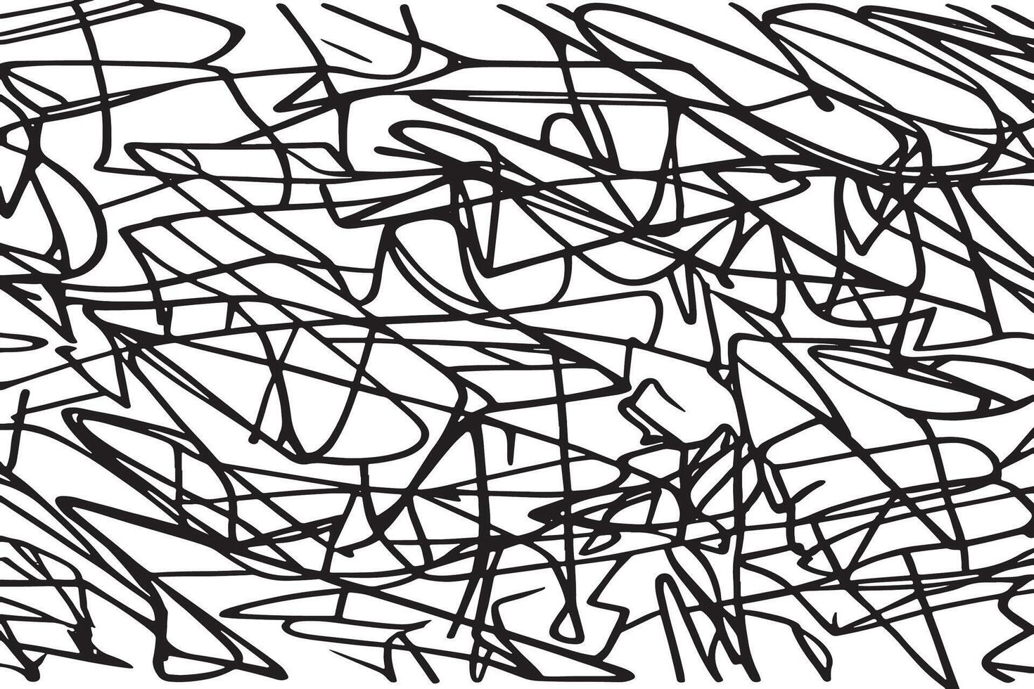Monochrome Abstract Texture of Random Black Lines Overlaid on a Clean White Background for Artistic Design vector