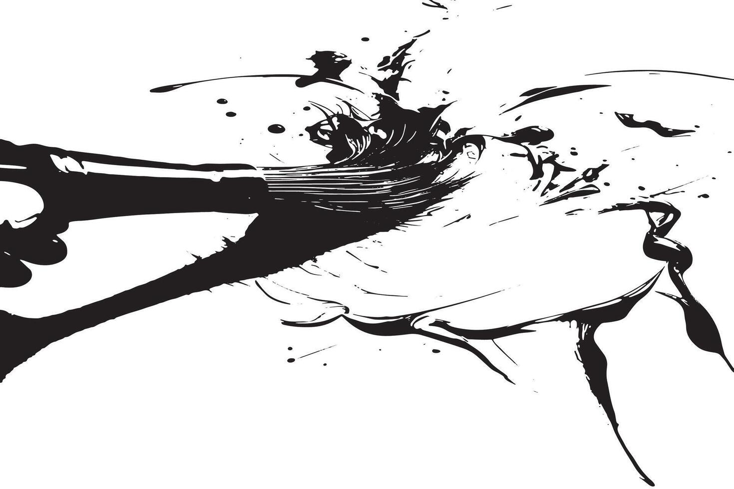 Organic Brush Stroke Patterns in Black on White Versatile Monochrome Texture Design vector