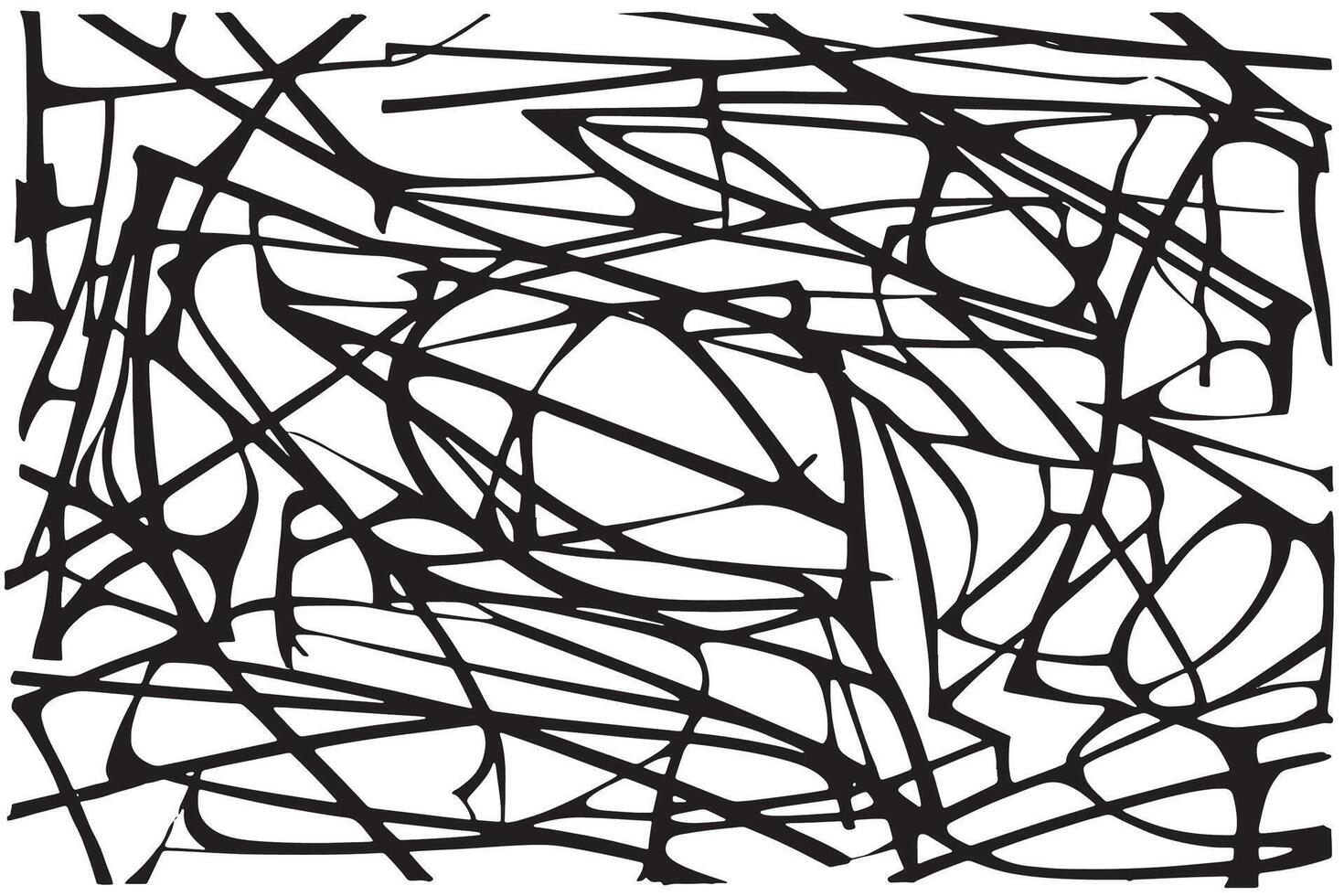 Minimalist Overlay Design Featuring Organic Freeform Black Line Patterns on a Pure White Canvas vector