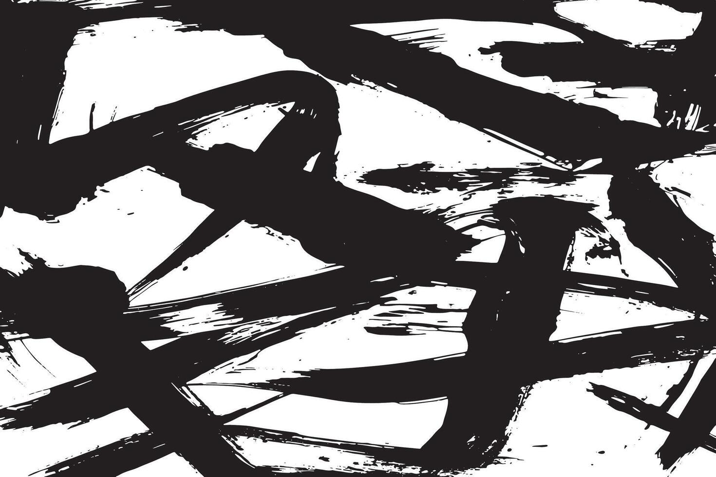 Organic Black Brush Strokes on Clean White Abstract Texture for Overlay and Background Use vector