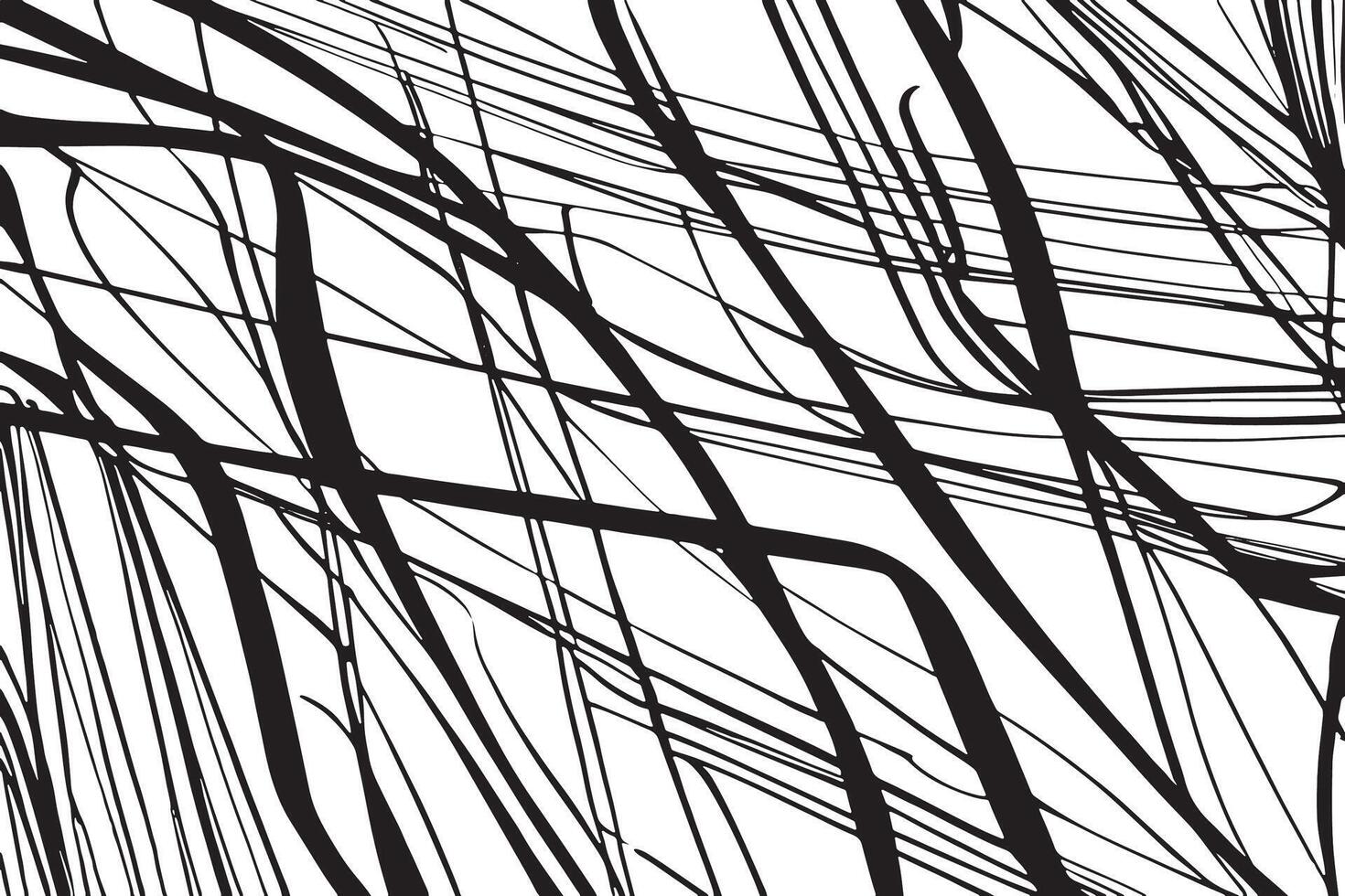 Black and White Random Line Art on White Background for High Definition Textured Overlay vector
