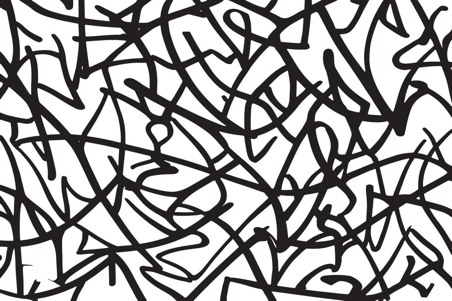 Modern Black Line Scribble Patterns on White Perfect for High Contrast Texture in Graphic Art vector
