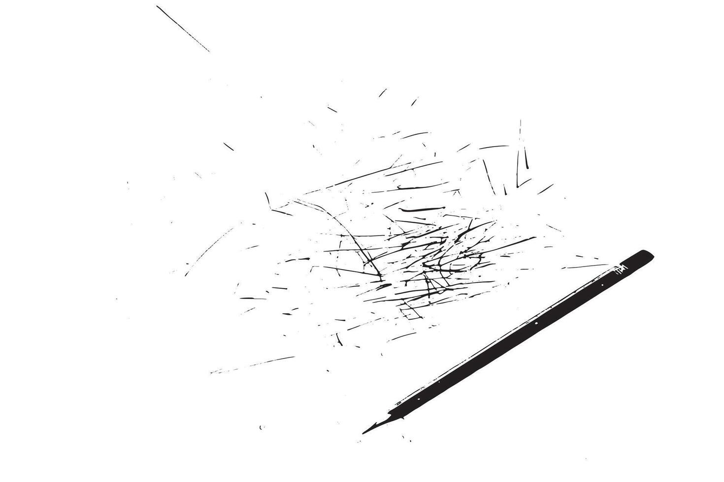 Edgy Pencil Scrawl Texture in Monochrome on White Background for Artistic Overlays vector