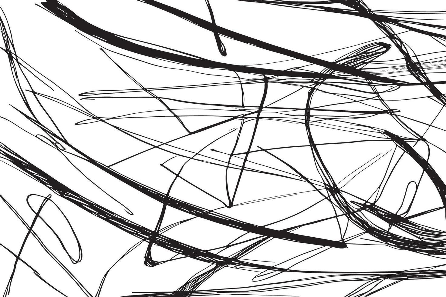 Dynamic Black Lines Textured on Bright White Background Adding a High Contrast Overlay for Design vector