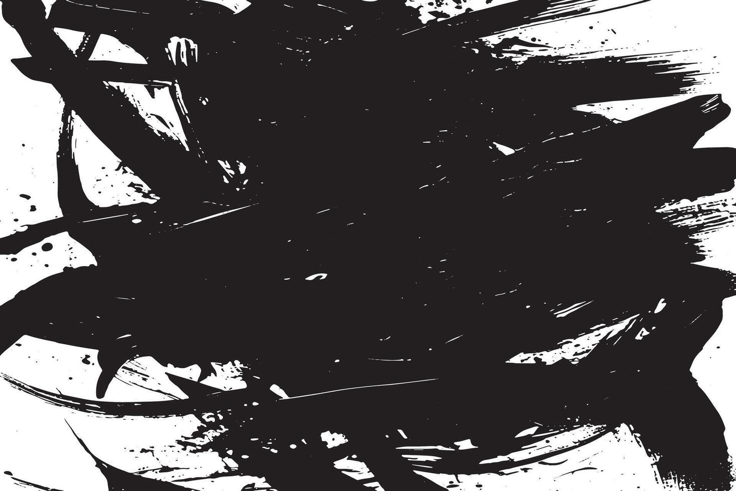 High Contrast Black Brush Texture on White Abstract Overlay for Monochrome Backgrounds vector