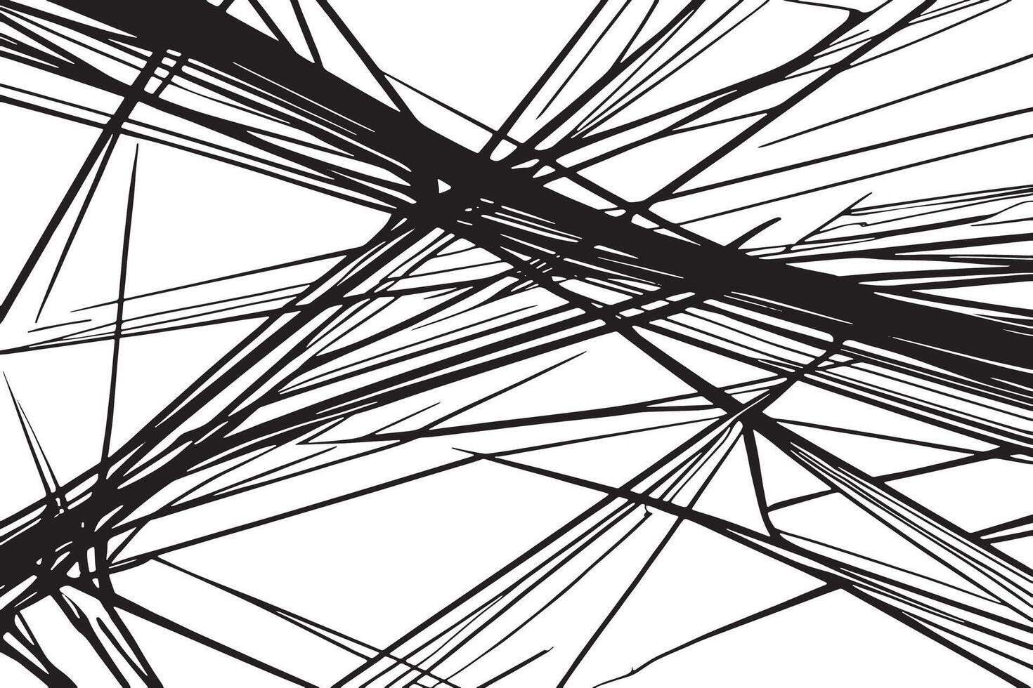Minimalistic Monochrome Texture with Random Black Lines Over Pure White Background for Design Use vector