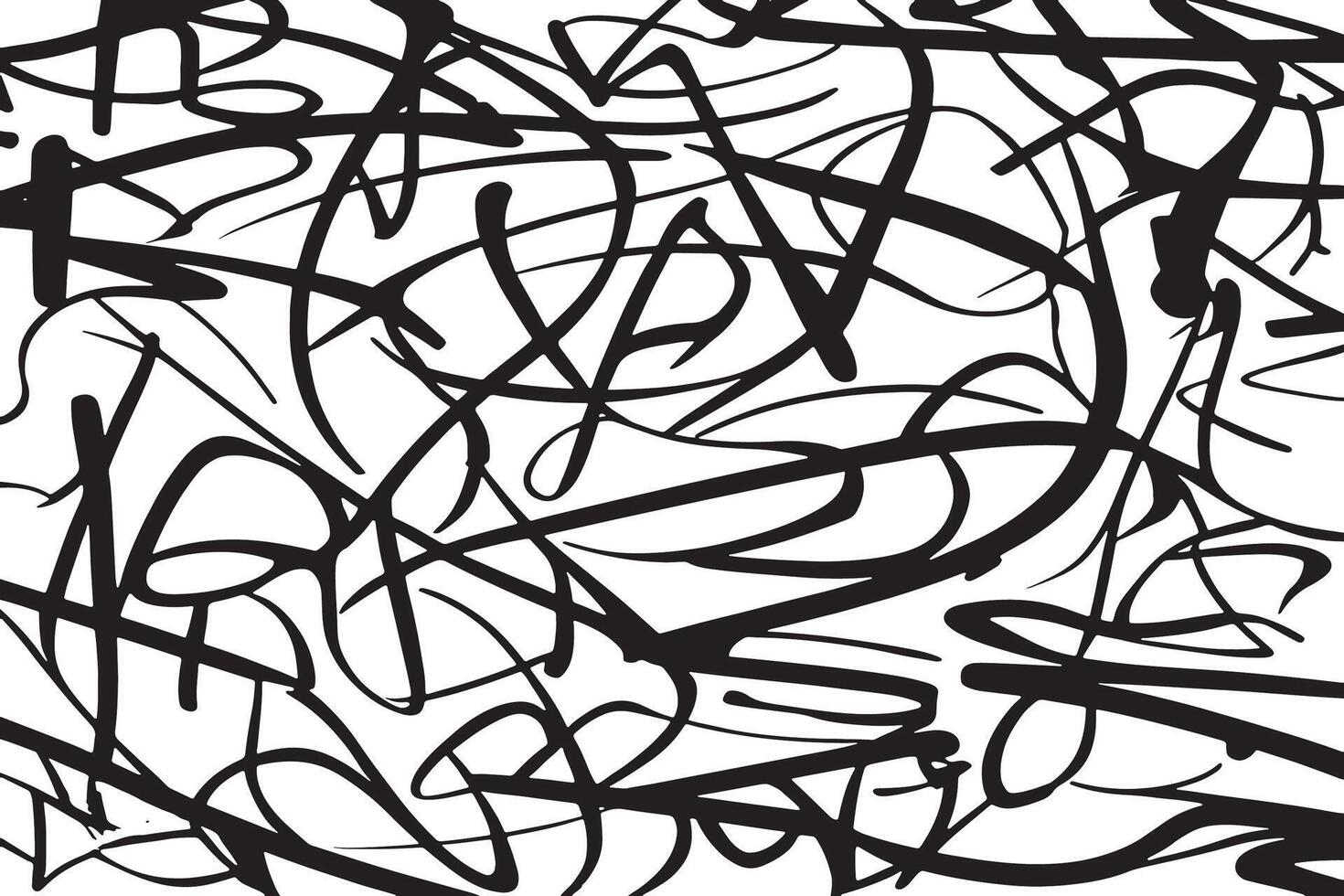 Complex Network of Random Black Lines on a Bright White Background for High Resolution Overlay Design vector