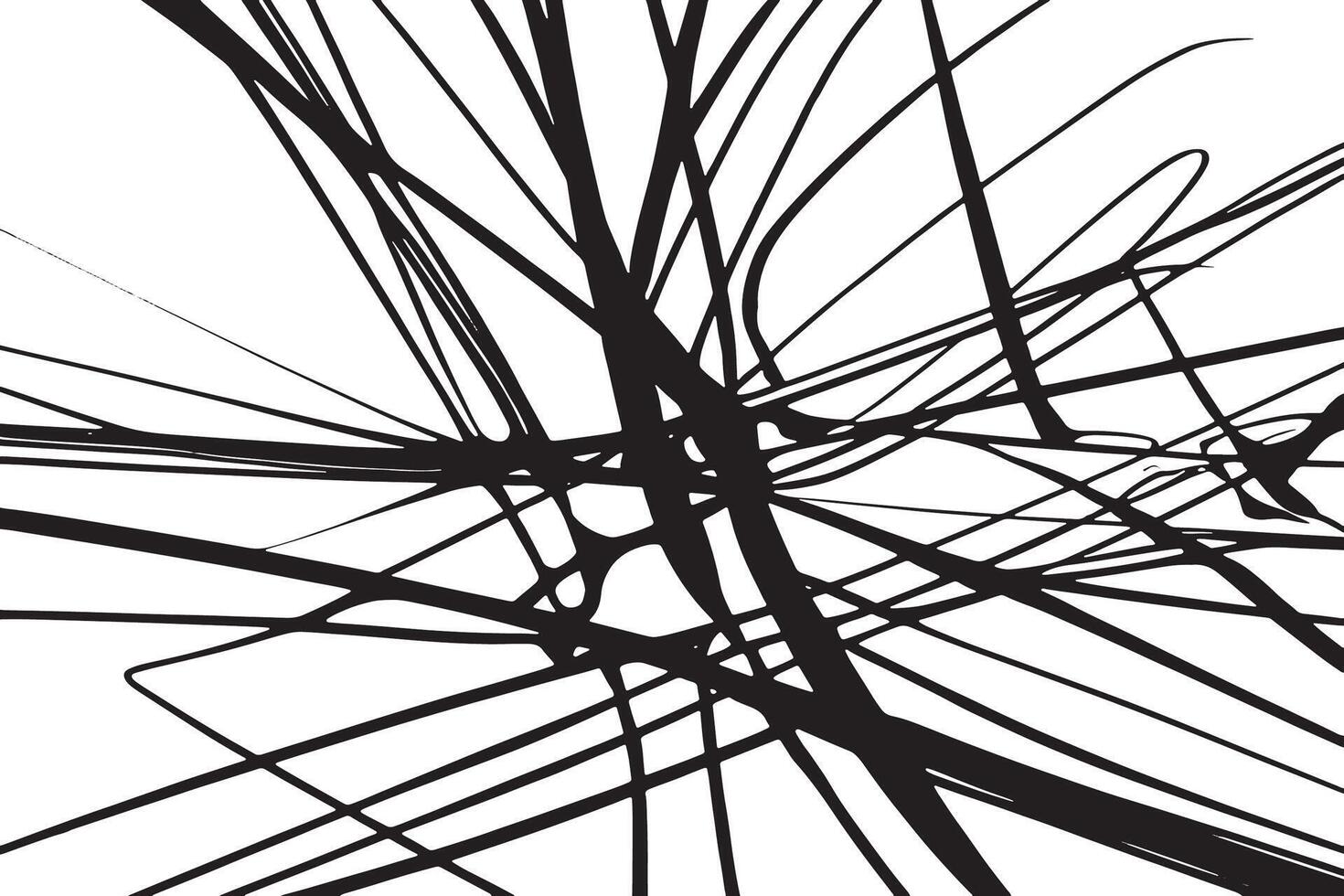 Intricate Scribble of Black Lines on a Crisp White Background for Edgy and Modern Overlay Effects vector