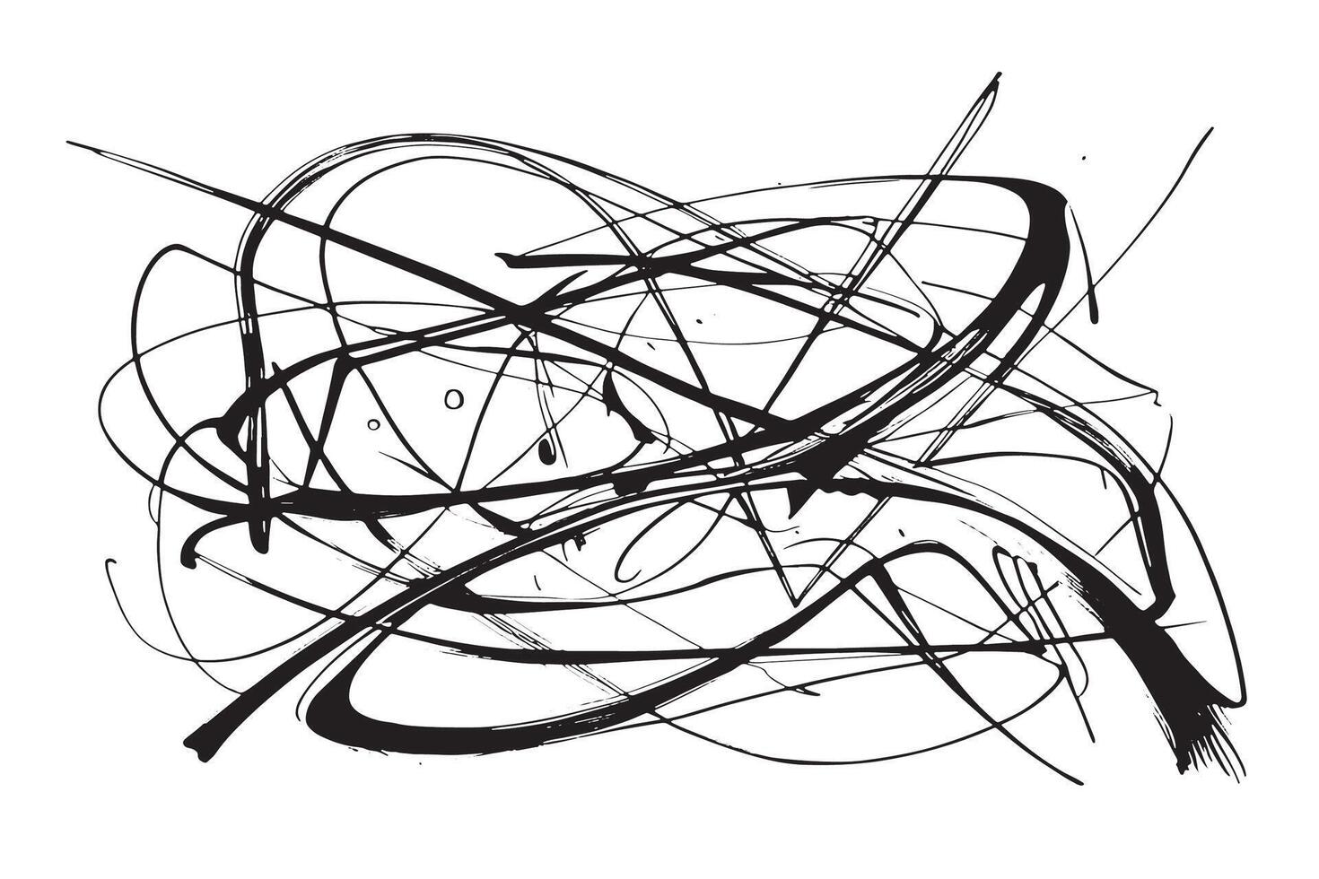 Dynamic Black Lines on White Canvas Forming a Monochrome Pattern for High Resolution Background Use vector