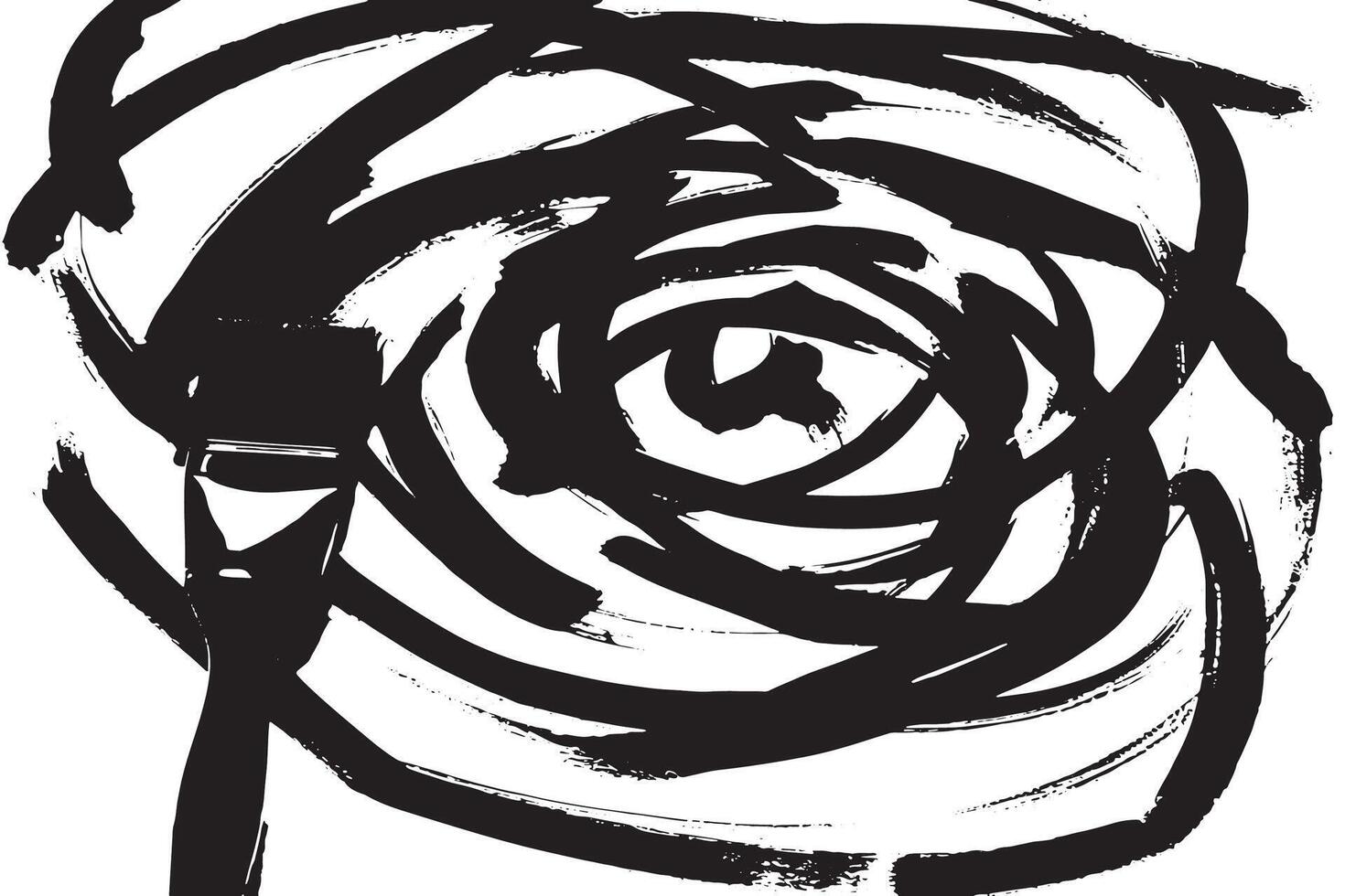 Expressive Black Brush Texture on White Background Minimalist Monochrome Overlay Design vector