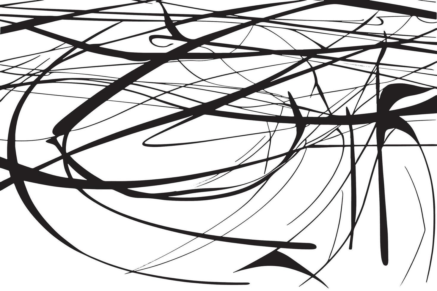 Simple Raw Black Line Texture Over White Adding an Edgy Organic Effect to Monochrome Design vector