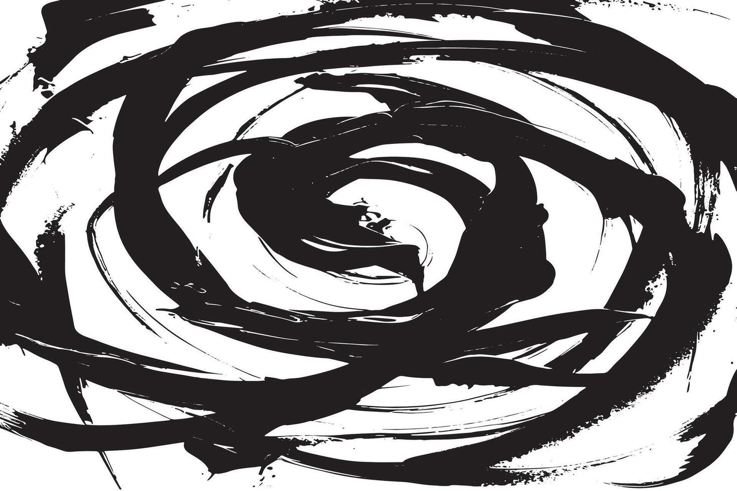 Dynamic Brush Strokes in Black on Pure White High Impact Monochrome Texture Overlay vector