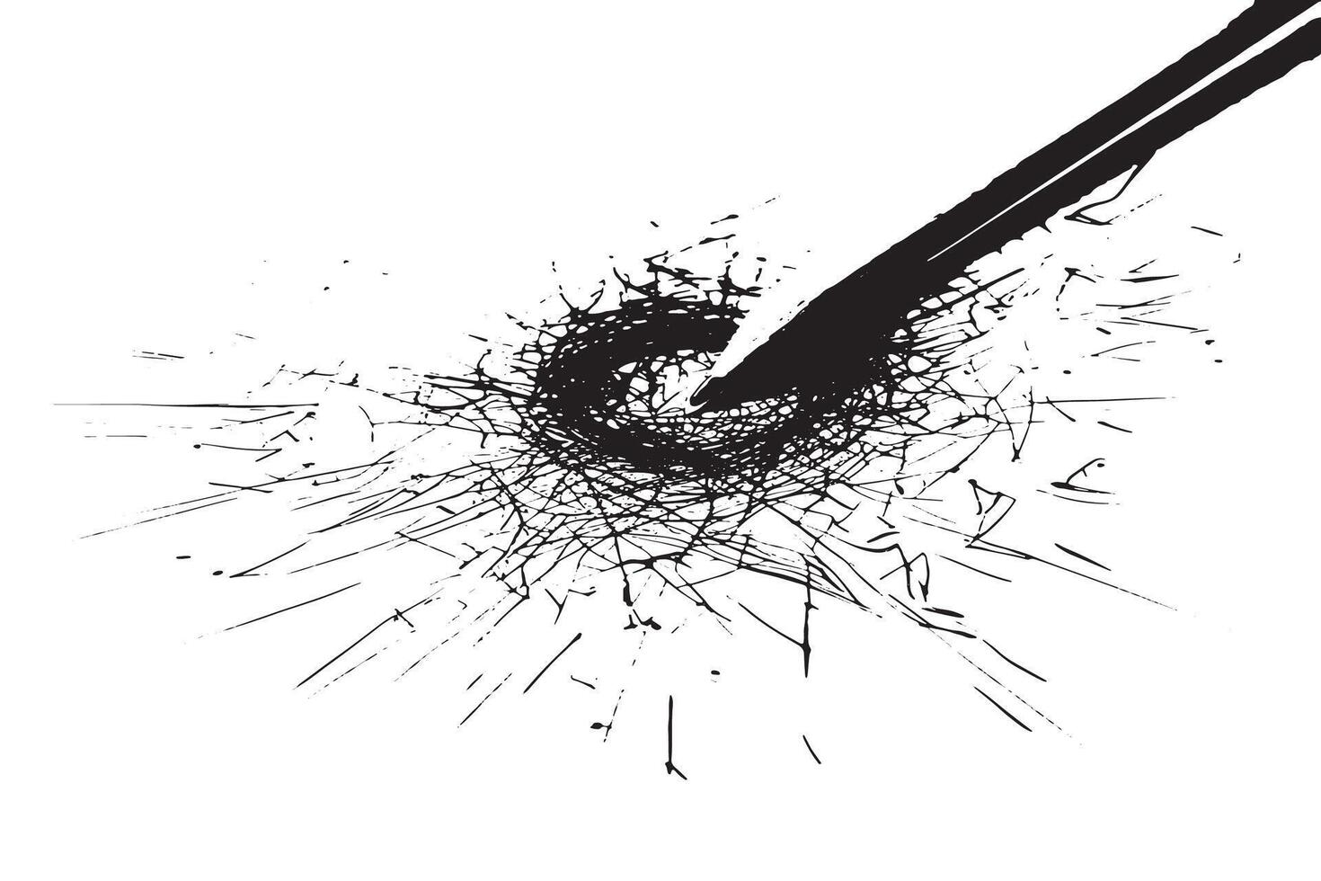 Rough Pencil Scratch Texture Overlay in Monochrome on White Background for Design Layers vector