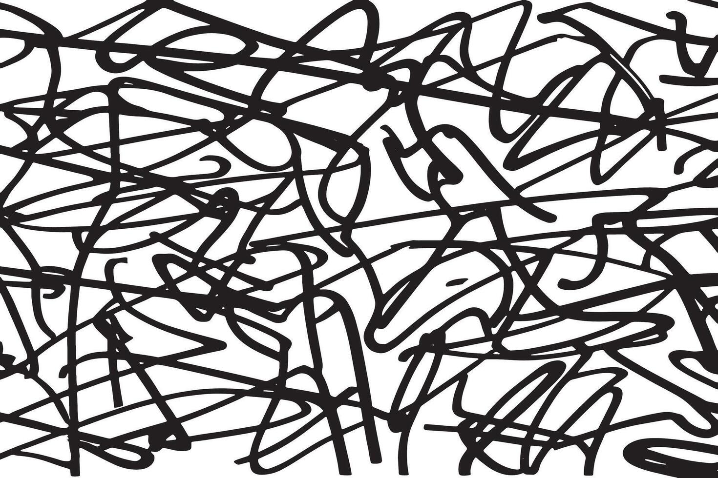 Pure White Canvas Covered with Black Scribbles for High Contrast Overlay in Design Projects vector