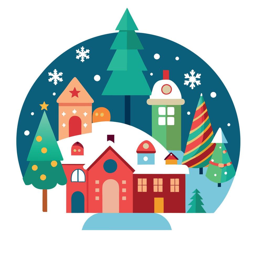 A generated image of Christmas Village. Christmas Background vector