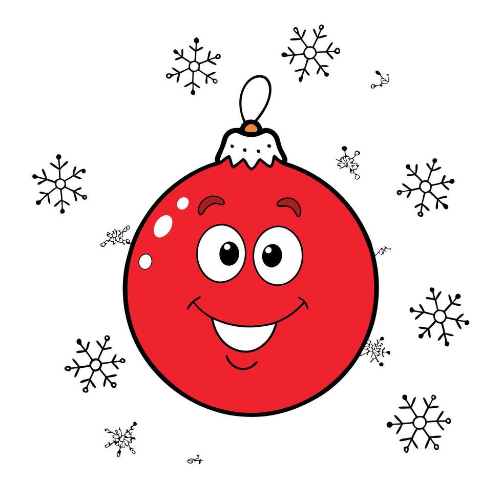 Red christmas decoration. background with many snowflakes and holiday for Christmas. vector