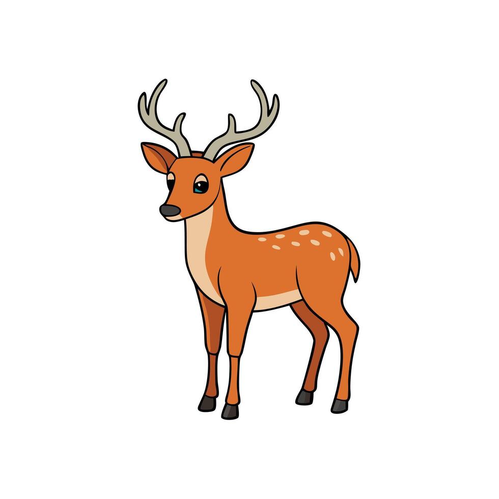 Set of watercolor northern deer isolated on white background vector