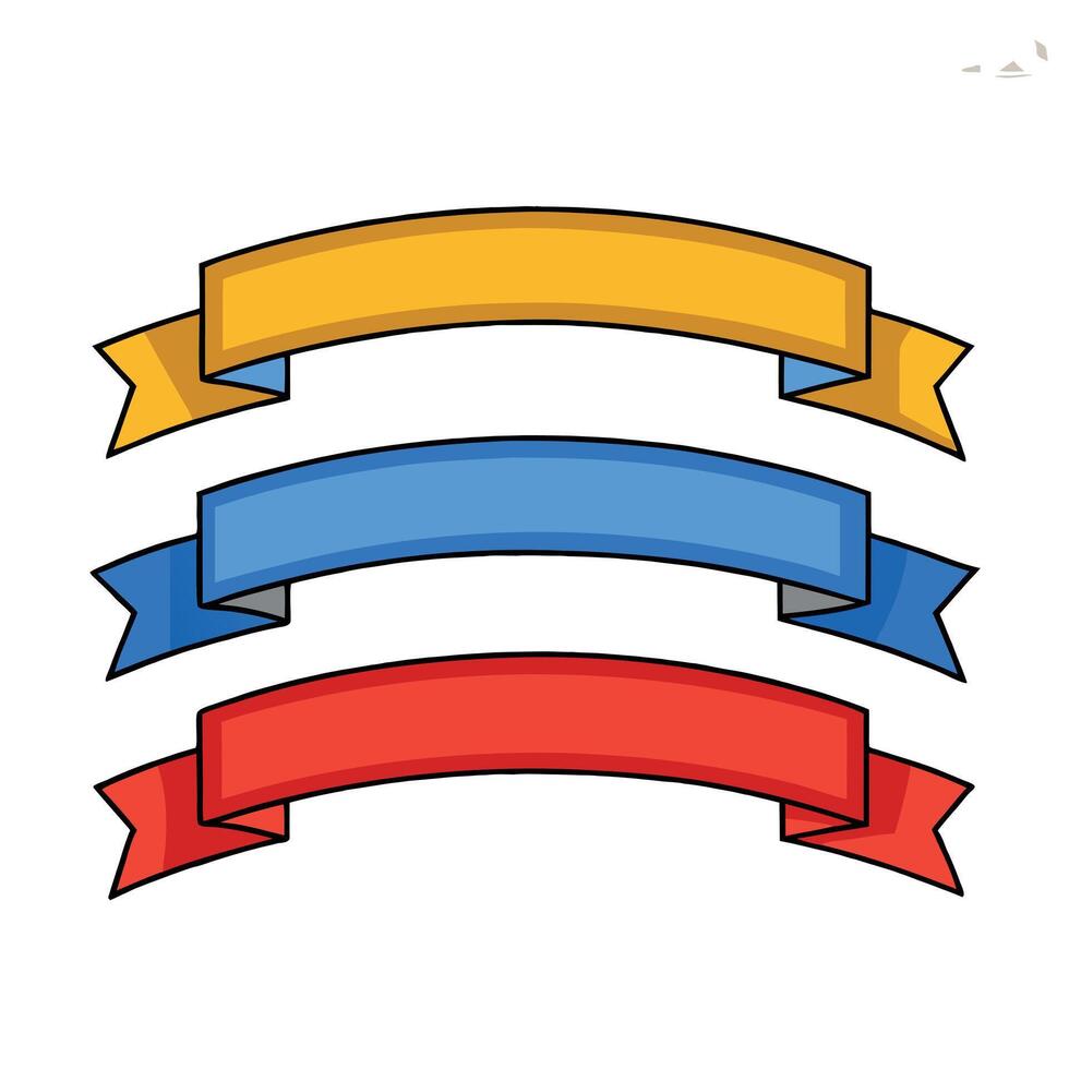 Three colorful ribbons on a white background vector
