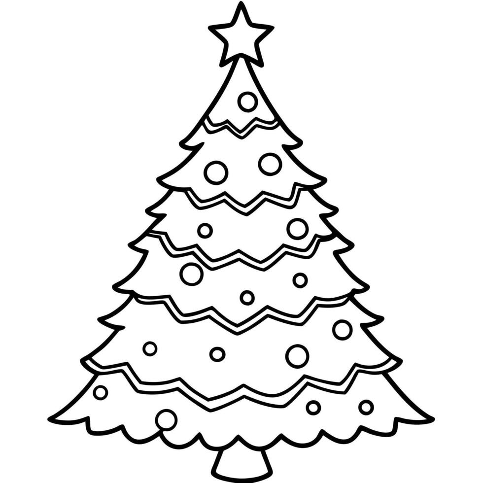 Undecorated Christmas tree isolated in transparent white background vector