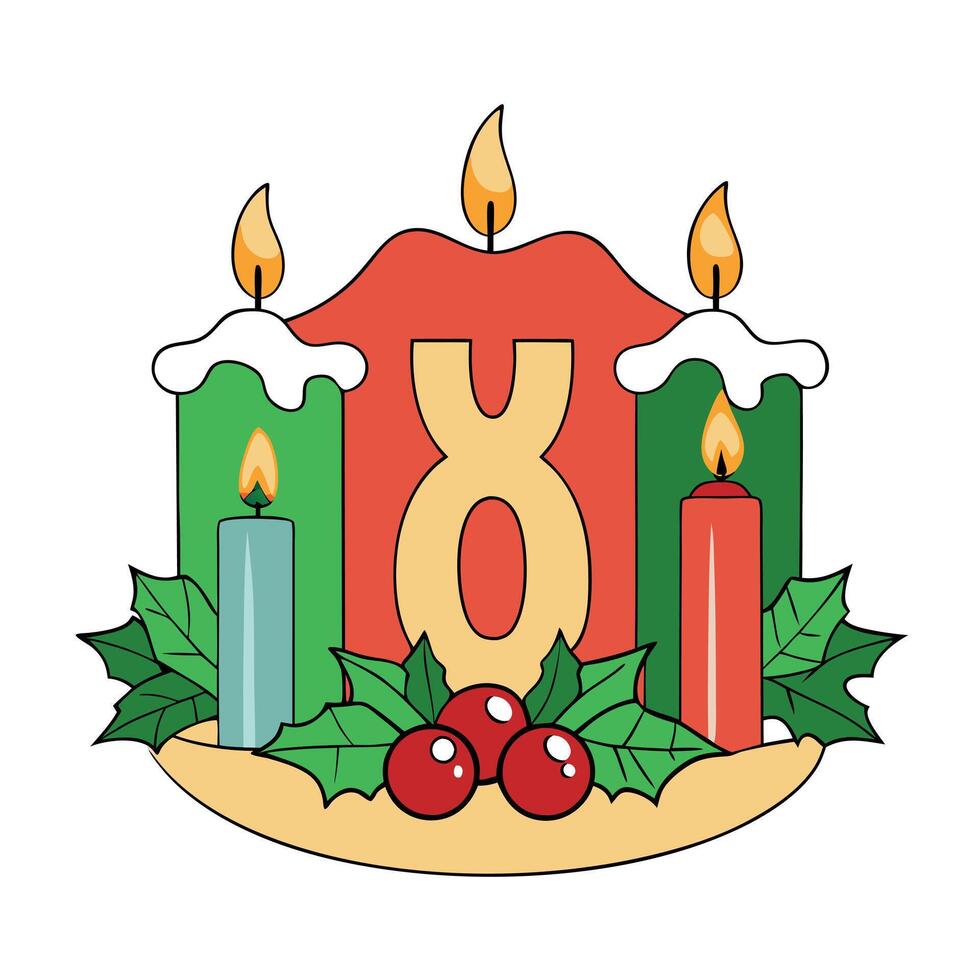 Christmas decoration with candles HD 8K wallpaper Stock Photographic Image vector