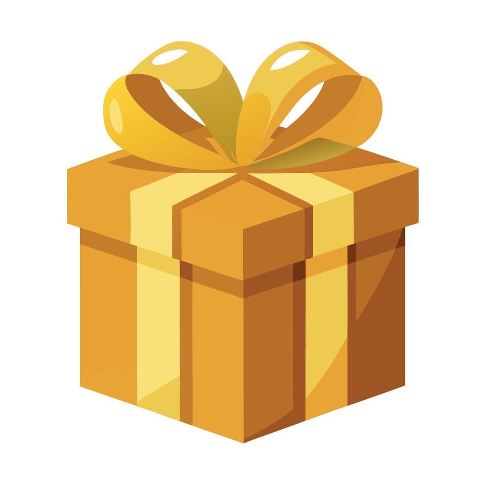 Golden gift with copy space for christmas or birthdays vector