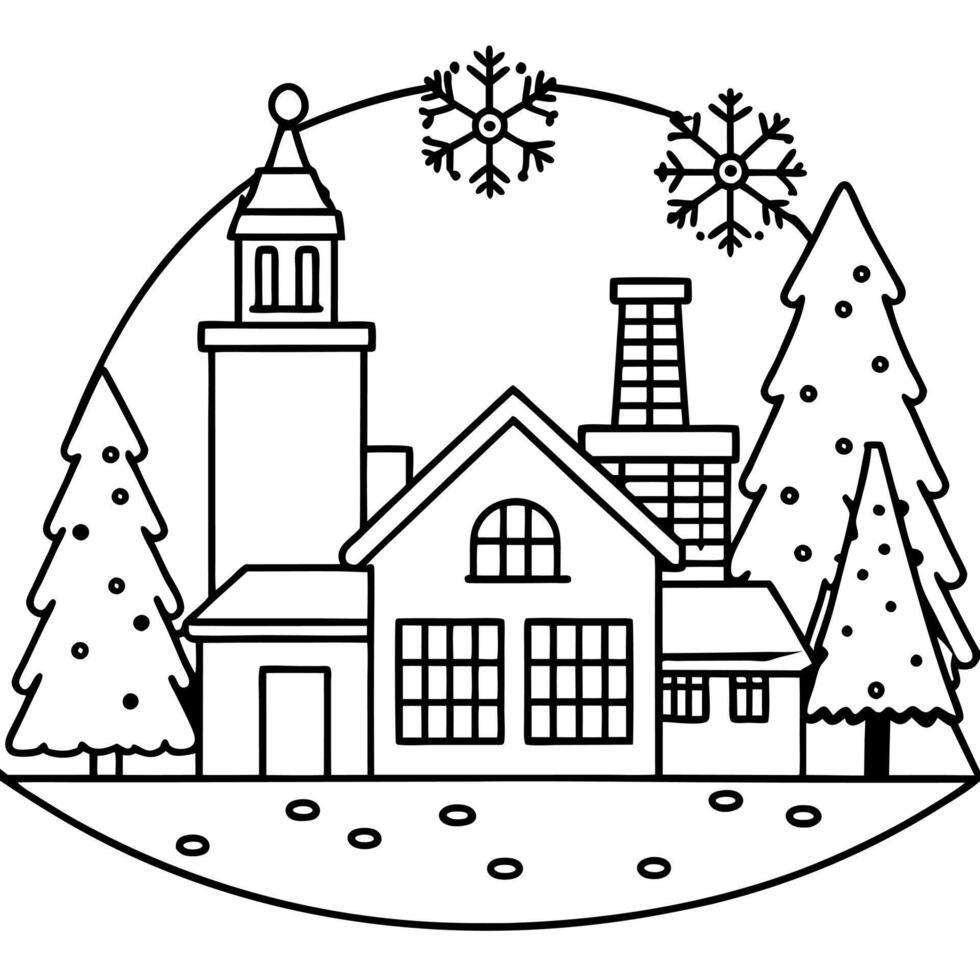 Image of Christmas in the streets of a small industrial town in 1920s America vector