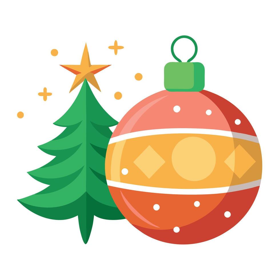 Christmas tree light ball. Festive holiday light and ornament vector