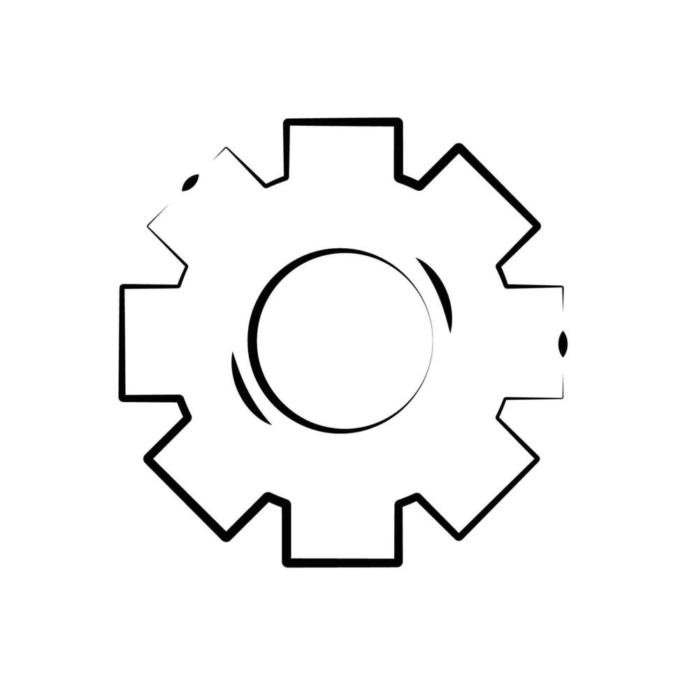 cogwheel icon editable on a white background. vector