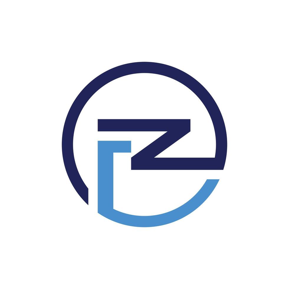 Initial FZ Circle Modern Icon Business Simplicity Creative Design Logo vector