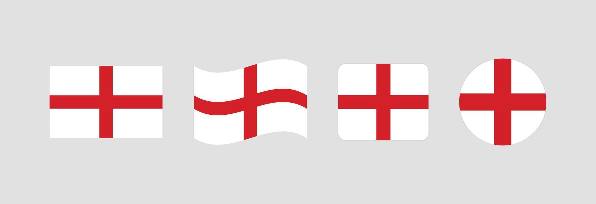 England flag. Set of England Flags Collection. vector