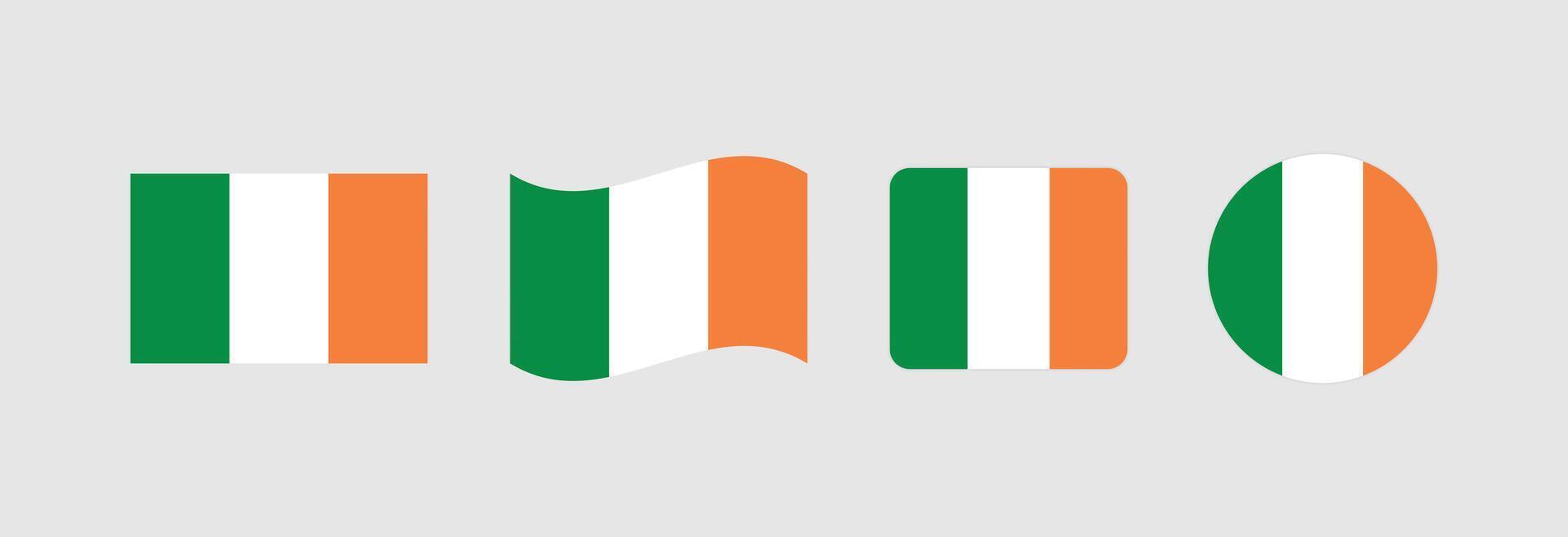 Ireland flag. Set of Ireland Flags Collection. vector