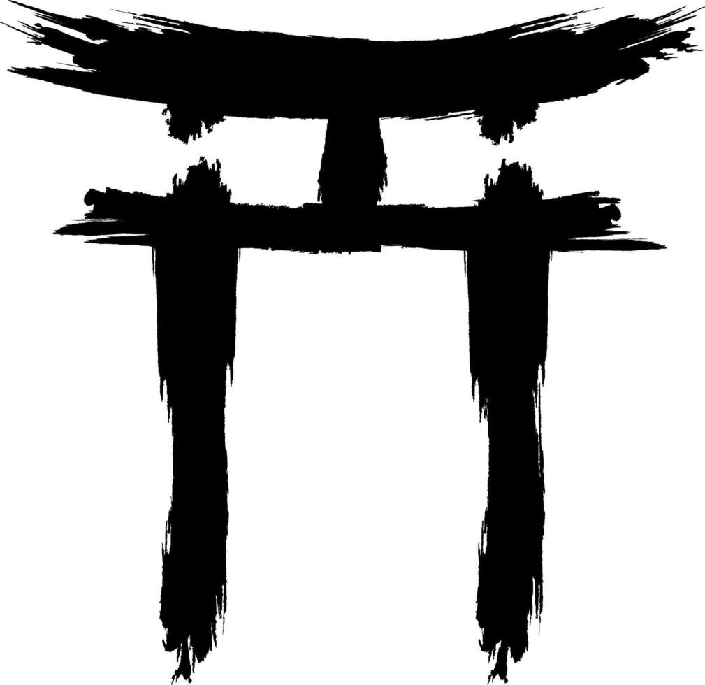Shinto symbol. Tori gate. Japanese traditions. vector