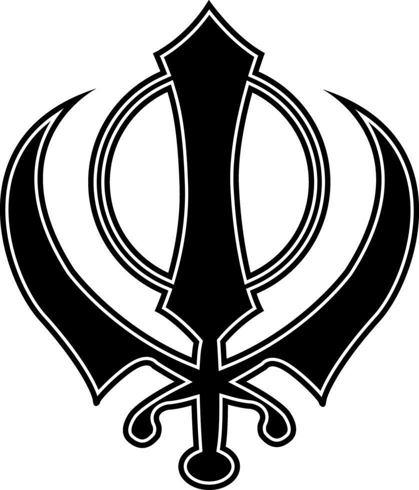 Symbol of Sikhism Khanda. Symbol of Sikh unity. vector