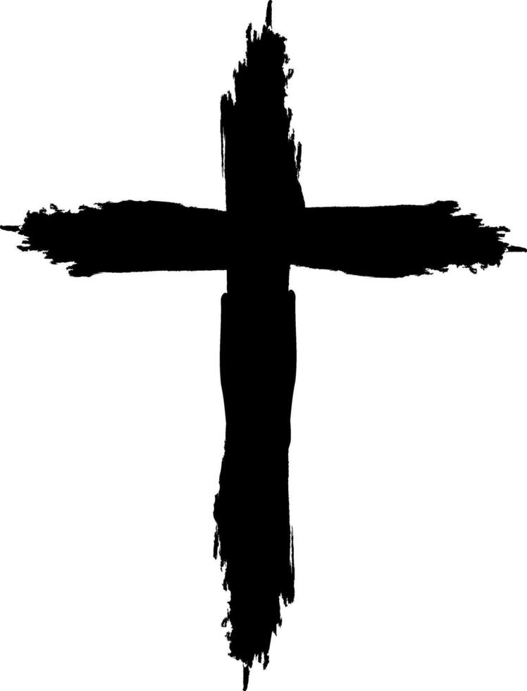 Christian cross. Symbol of salvation. Grunge style. Religious symbol. vector
