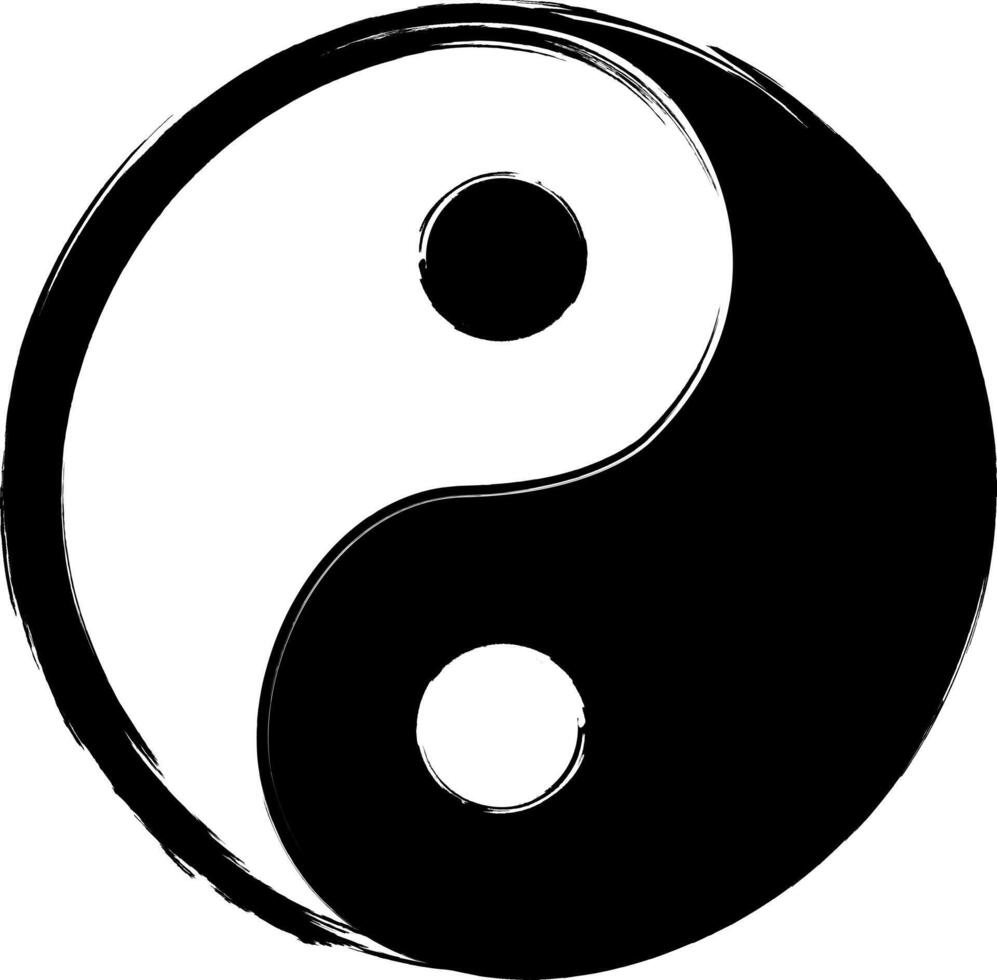 Symbol of Taoism. Black and white. Yin and Yang. vector