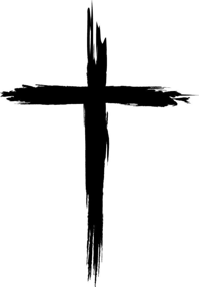 Cross religious symbol. Christian cross. Grunge style. vector