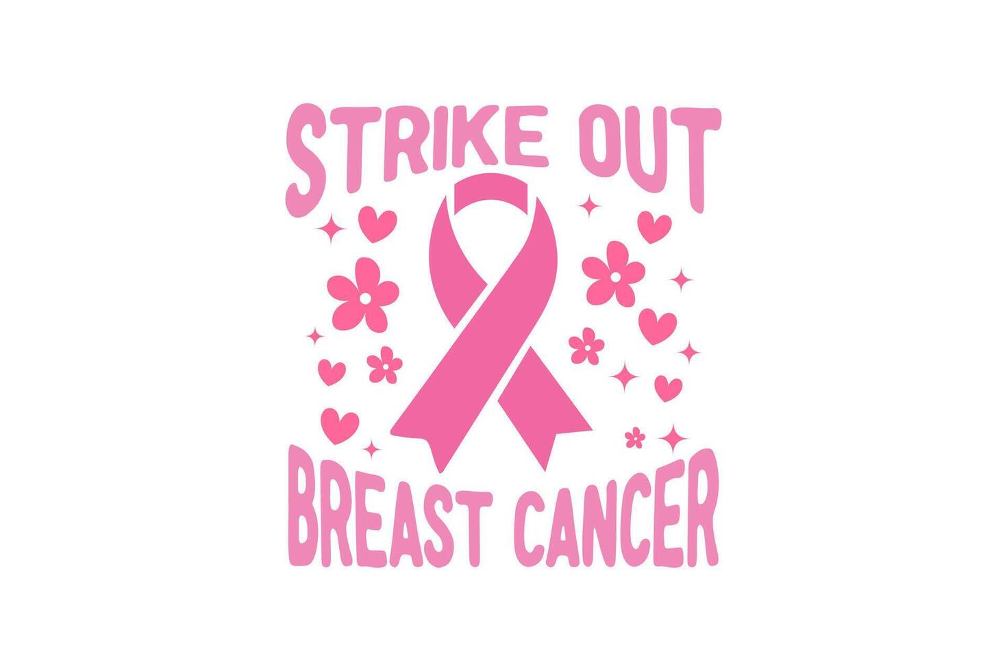 Strike out Breast Cancer Typography T shirt design vector