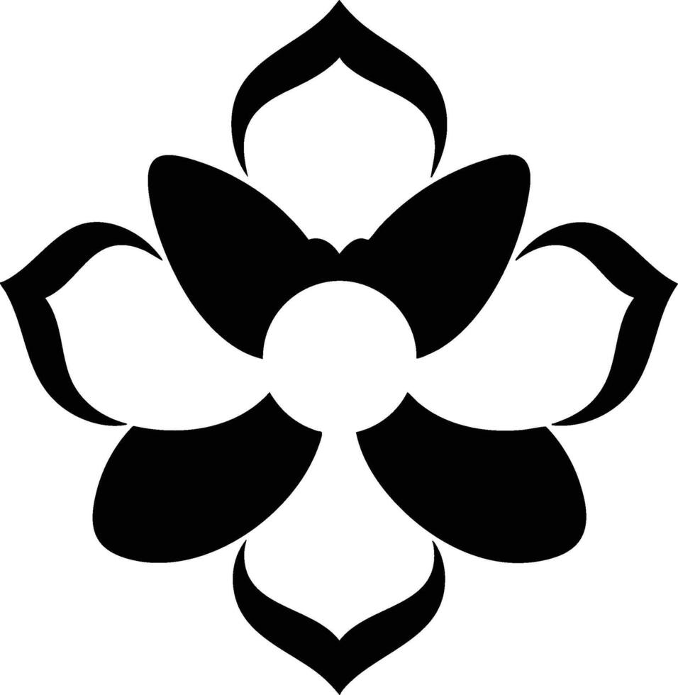 A black and white flower with a white center vector