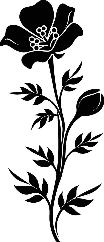 Black and white flower clip art vector