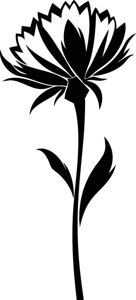 A black and white flower with leaves on it vector