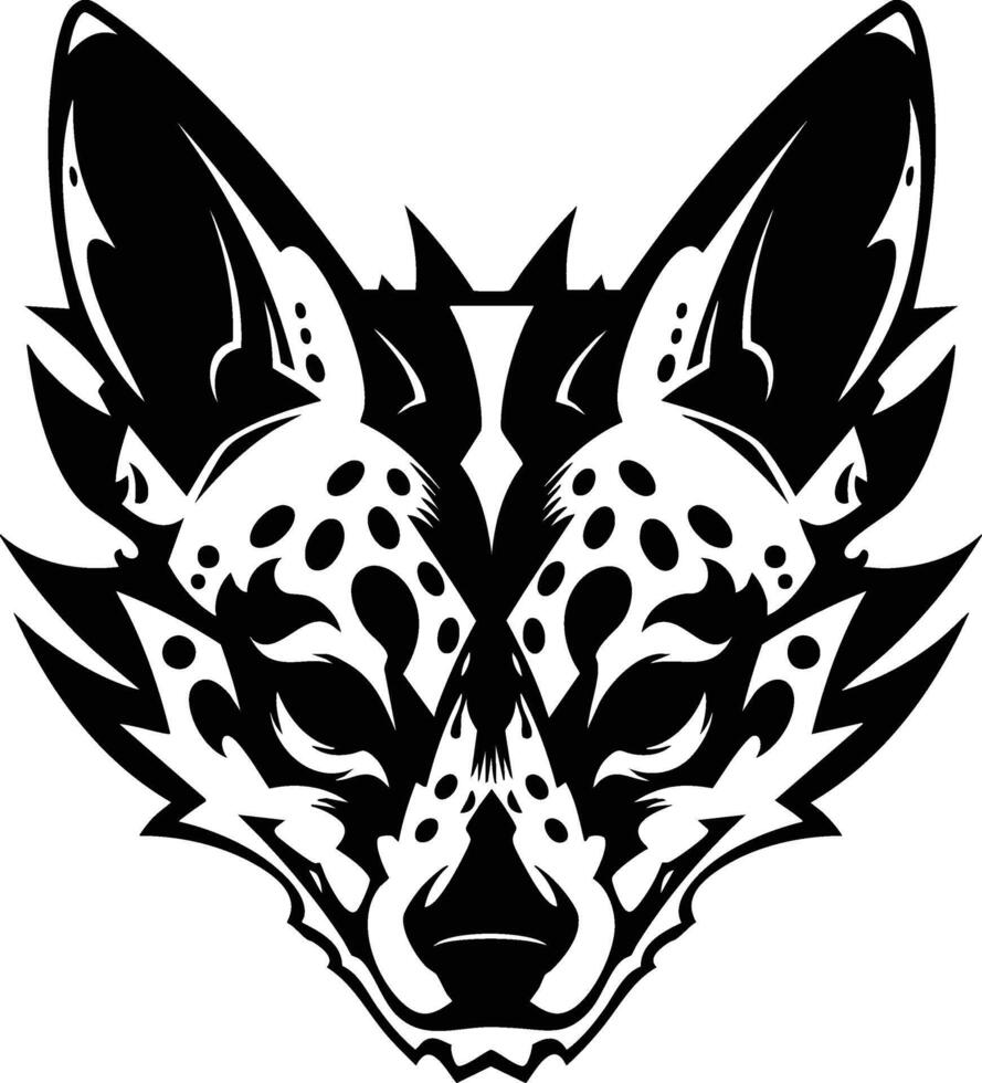 A black and white image of a cheetah head vector