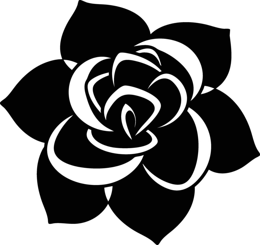A black and white rose flower on a white background vector
