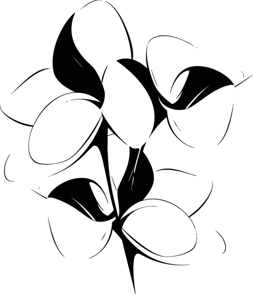 Black and white flowers vector