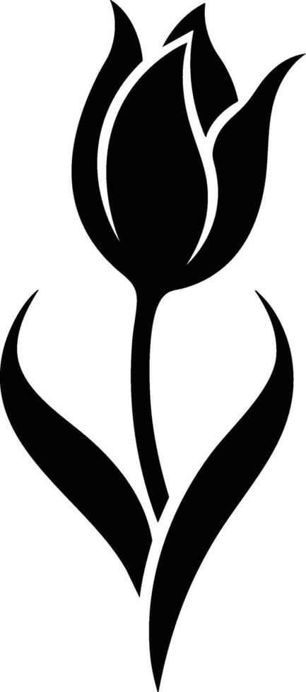 A black and white tulip flower on a white background vector
