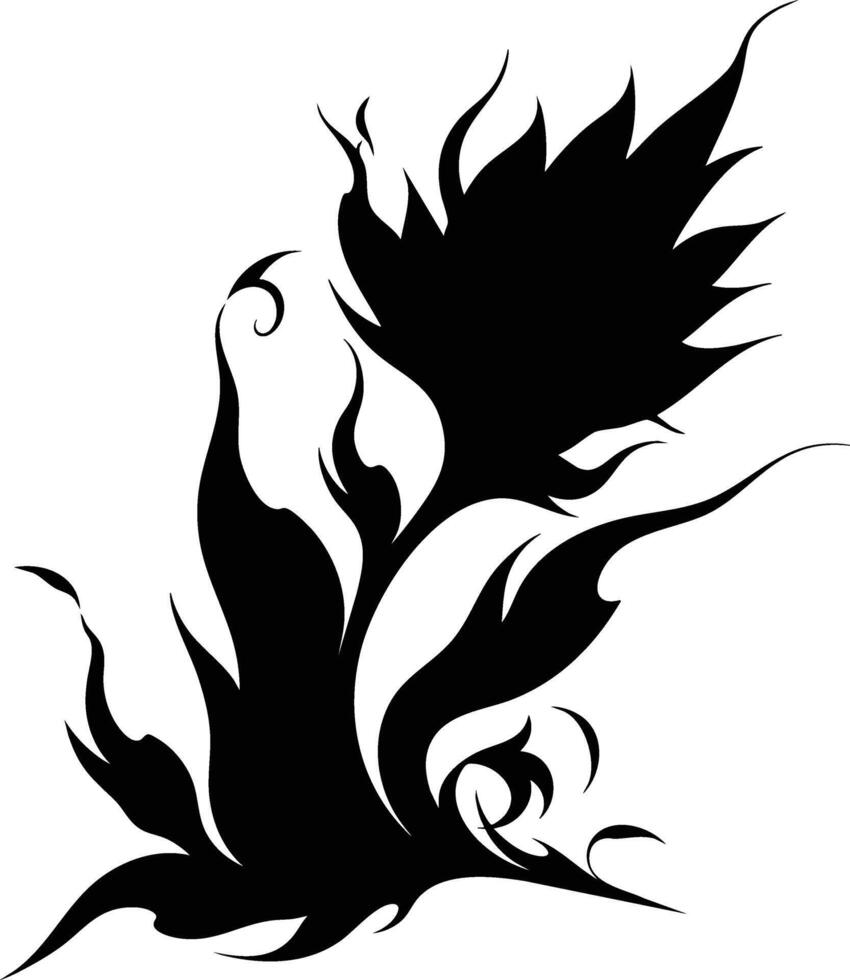 A black and white drawing of a flower vector