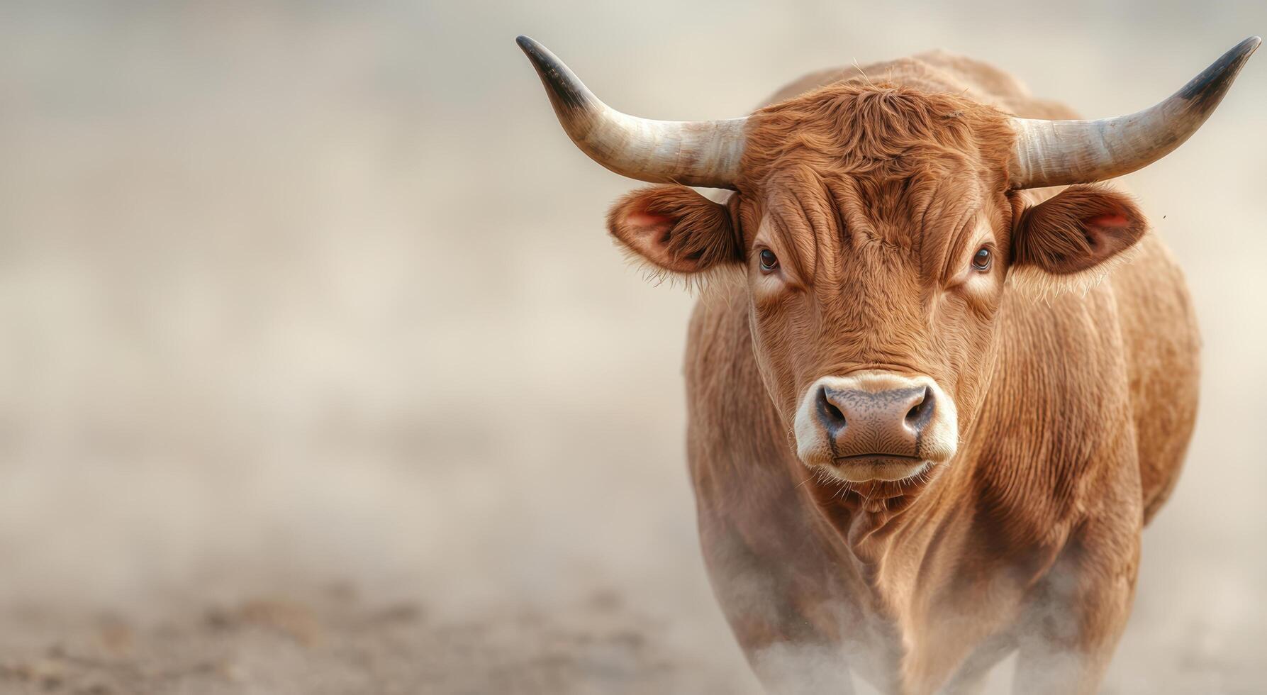 close up portrait of a majestic brown cow photo