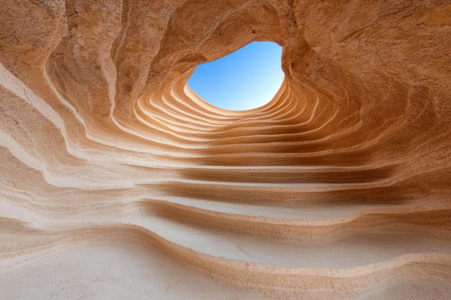 Stunning natural rock formation with spiral patterns photo
